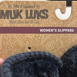 Muk Luks Gray Plush Indoor Slippers